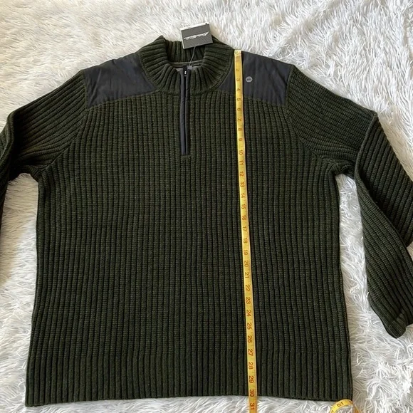 EDDIE BAUER 1/4 ZIP SWEATER MR FIELD GUIDE HEATHER GREEN SIZE 2XL